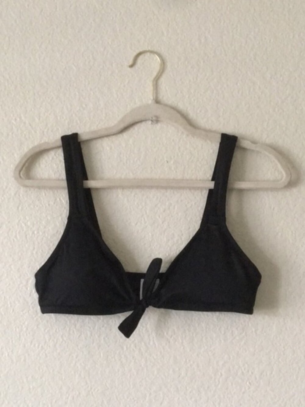 Madewell Bikini Top Tie Front Second Wave Swim Top Black